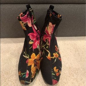 Topshop floral booties